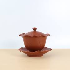 荷韻蓋碗紫砂蓋碗